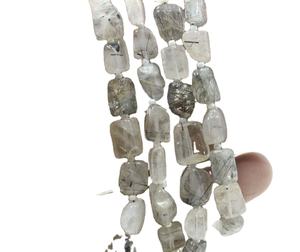 14 "ยาวสวย Strand ธรรมชาติสีดำ Rutile เพชรพลอยเรียบนักเก็ตรูปร่างลูกปัดผมเครื่องประดับควอตซ์ทำ - Product Image 1