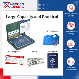 Premium Quality Unique Design Handmade PU Leather <b>Passport</b> & Card Holder with RFID Blocking from India's Leading Supplier - Product Image 4