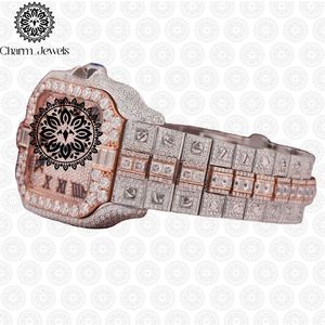 Reloj de Lujo para Hombre Charm Jewels, Caja de Acero Inoxidable, Bisel con Diamantes, Movimiento Mecánico Analógico, Cierre Oculto con Botón, Esfera de 40 mm - Product Image 2