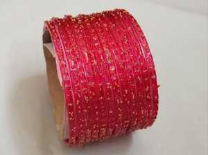 Bracelets en verre goutte de pluie de qualité supérieure pour filles - Texture transparente à pois dorés, style unique, disponibles en 25 couleurs, qualité supérieure - Product Image 1