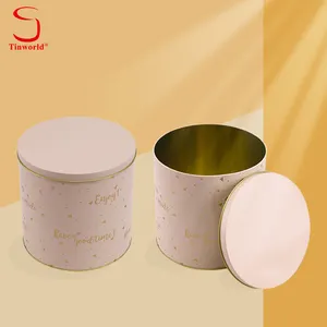 Fábrica Personalizado Tinplate Recipiente De Armazenamento De Forma Cilíndrica grande caixa de lata Embalagem Food Grade Tin Can For Food Canning