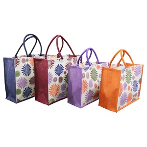 Eco-Friendly Reusable Jute Tote Bag with Padded Rope Handle Unique Fashionable Design PP Laminated Shopping Bag - Product Image 1