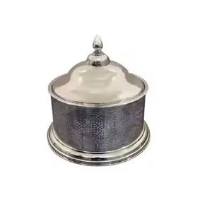 Olla de Acero Inoxidable con Aislamiento y Acabado de Madera de Lujo, Recipiente Redondo para Mantener la Comida Caliente con Tapa Acanalada Plateada para Servir en el Hogar - Product Image 5