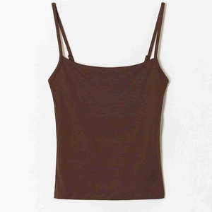 Nouveau style d'été – Débardeurs pour femmes à col rond, couleur unie, sportifs, 100 % coton tricoté, respirants, style camisole - Product Image 6