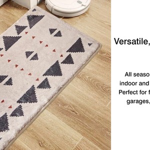 Tapis de bain géométrique moderne en chenille, rectangulaire, antidérapant avec support en caoutchouc, pour un confort ultime à la maison ou à l'hôtel - Product Image 4