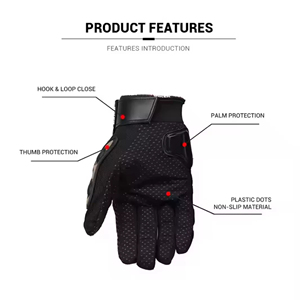 Guantes de Motociclismo de Cuero para Hombre, Completos, Transpirables, Resistentes al Viento, Compatibles con Pantalla Táctil - Product Image 4