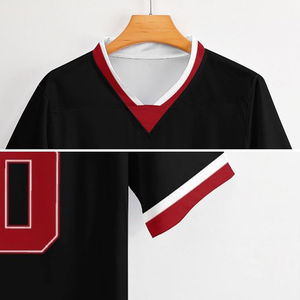 Maillot de football américain imprimé à manches courtes de qualité supérieure, respirant, anti-UV, évacuant l'humidité - Couleurs personnalisées, service OEM - Product Image 5