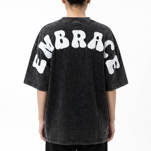 T-shirt Streetwear Vintage Personnalisable pour Homme, 400g, Coton Peigné Filé à l'Anneau, Lavage Acide, Coupe Oversize, Manches Courtes - Product Image 1