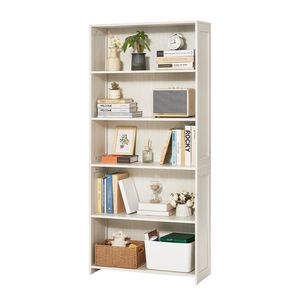 Étagère de rangement et de présentation en bois à 5 niveaux, large, autoportante et haute, pour livres et objets - Product Image 1