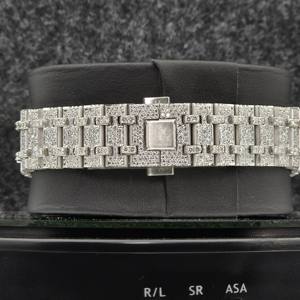 Montre de luxe en acier inoxydable, mouvement automatique, verre saphir, VVS1 Bussdown Moissanite Iced Out pour hommes avec boîte - Product Image 4