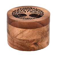 Urne en bois d'acacia faite à la main pour les cendres humaines, urnes en bois arbre de vie pour les cendres