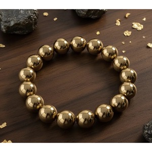 Pulsera Radiante de Hematita Dorada, Hecha a Mano con Cuentas Naturales de Cristal Curativo y Perla, Venta al Por Mayor - Product Image 2