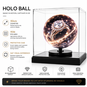 Pantalla LED Holográfica 3D con Caja Acrílica Q50-HDR10+ 1080P, Ángulo de Visión de 360° para Uso Comercial Moderno - Product Image 3