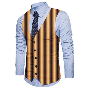 Gilet sans manches en laine/polyester à col en V à carreaux pour homme, formel, hiver, fabricant OEM, fournisseur en gros - Product Image 2