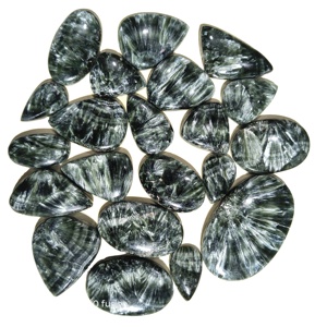 Venta al por Mayor de Hermosas Gemas Sueltas de Serafinita Natural, Corte Ovalado, Color Verde, Certificadas por IGI, en Diversos Tamaños para Joyería, 20-45mm - Product Image 3