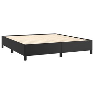 Cadre de lit en bois en similicuir noir 76 "x 79.9" King cadre de lit en bois en similicuir 76 "x 79.9" matelas cadre de lit en bois en similicuir King - Product Image 4