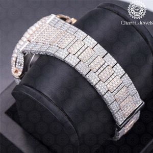 Charm Jewels Luxury Stainless Steel <b>Watch</b> 42mm Analog Quartz Sapphire Crystal <b>Diamond</b> Bezel Folding Clasp Women - Product Image 3