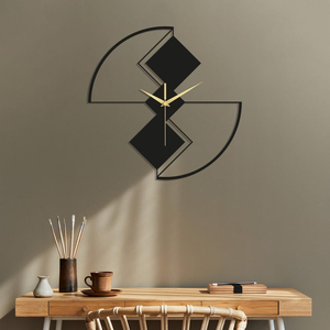 Horloge murale moderne en métal, design géométrique abstrait, horloge décorative contemporaine, décoration artistique pour l'intérieur de la maison - Product Image 1
