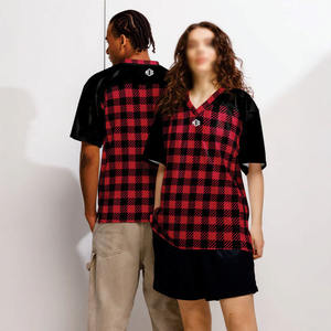 Venta al por Mayor de Camisetas de Fútbol Americano Personalizadas por Sublimación, Diseño a Cuadros Rojo y Negro, Uniformes Unisex para Equipos, Fabricación de Ropa al por Mayor OEM - Product Image 5