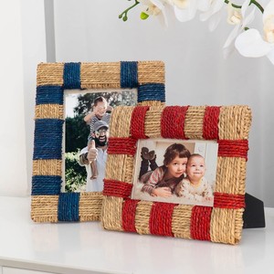 กรอบรูปโบราณทำมือจากหญ้าทะเล คุณภาพดีเยี่ยม กรอบรูปถักจากฟางราฟเฟีย - Product Image 6