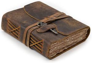 Custom Handmade Genuine Leather <b>Journal</b> Diary Print Leather Notebook Blank Spell Book with Handmade Paper Vintage <b>Writing</b> Diary - Product Image 2