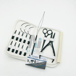 Mini tijera negra mate de acero quirúrgico sostenible, agujas tipo C, abridor de cuentas antideslizante, alicates, herramienta para extensiones de cabello - Product Image 2