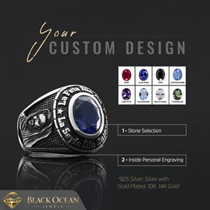 Anillo Islámico BOJ 03 Muhammad Resulullah, Caligrafía Musulmana, Regalo Religioso, Acero Inoxidable, ZIRCON, Certificado GIA para Mujer - Product Image 5