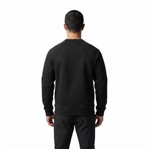 Sudadera Negra de Cuello Redondo para Hombre, Manga Raglán, Estilo Casual Minimalista, Sudadera de Manga Larga - Product Image 2