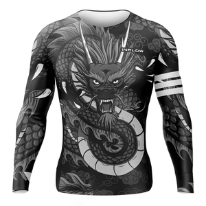 Chemise de compression pour homme à col montant, séchage rapide, en Spandex/Polyester, anti-bactérienne, manches longues, Rashguard – Fournisseur B2B pour usines - Product Image 4