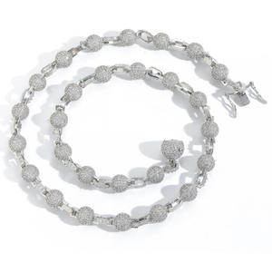 Indian Manufacture Mens <b>Iced</b> <b>Out</b> Moissanite Cuban <b>Chain</b> Necklace 925 Silver Streetwear Jewelry Available for Factory Price - Product Image 6