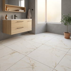 Baldosas de Porcelana Mate Estilo Indio 600x600mm, Diseño de Madera y Mármol, Antideslizantes, para Interiores, Cocina, Pasillo, Adhesivo Tipo Ladrillo - Product Image 4