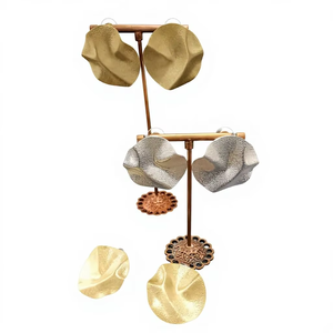 Pendientes de Aro de Aleación Plateada Estilo Bohemia al por Mayor, Ligeros para Uso Diario, Joyería para Mujer, Precio de Fábrica - Product Image 1