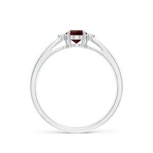 Rhaya Jewels Classic Rhodium Plated 925 Sterling Silver Gemstone Oval Cut Garnet <b>Cz</b> Women's Engagement <b>Ring</b> Micro Insert Prong - Product Image 2