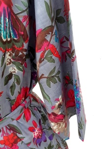 Batas de mujer de algodón 100%, bata Kimono indio estampada con cierre de cordón, transpirable para la temporada de invierno - Product Image 4