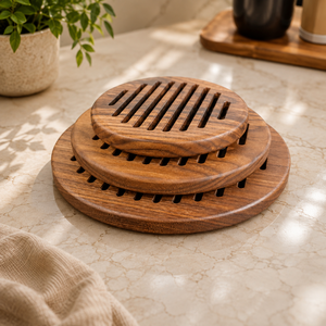 Modern Geometric Laser Cut Solid Wood Coaster Handcrafted Heat Resistant Drink Mat Contemporary <b>Table</b> <b>Protector</b> Coffee Tea - Product Image 4