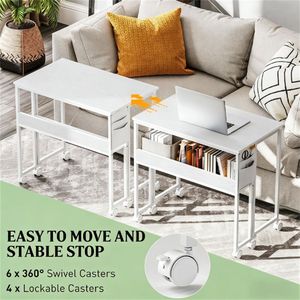 Scrivania Pieghevole Bianca per Spazi Ristretti, Scrivania Portatile per Ufficio - Product Image 4