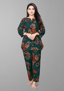 Conjunto de ropa de dormir estampada para mujer, conjunto de dos piezas (parte superior e inferior) - Product Image 3