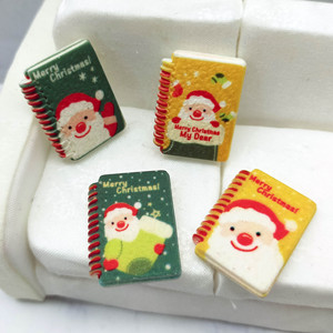Christmas <b>Mini</b> <b>Notebook</b> Resin Dollhouse Decoration Figurine Santa Diary DIY Accessory for Age 14+ - Product Image 6