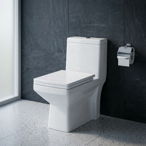 WC monobloc en céramique moderne de luxe avec chasse d'eau double, design écologique, couleur blanche, fixation au sol, chaise de toilette sanitaire - Product Image 2