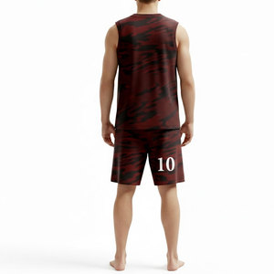 Conjunto de Camiseta de Baloncesto Sublimada Personalizada para Hombre, Camiseta sin Mangas con Estampado Personalizado y Pantalones Cortos con Cintura Elástica, Ropa Deportiva de Secado Rápido - Product Image 3