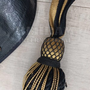 Wholesale BEHRAM INTERNATIONAL Ceremonial Uniform Waist <b>Belt</b> Custom Metallic <b>Gold</b> Ribbon Sash Fringe Tassel Double Prong Buckle - Product Image 4