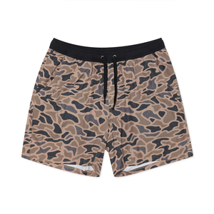 Men's Solid 100% Cotton Double <b>Layer</b> Quick Dry Eco-Friendly Canvas 7 Inch Stretchable Breathable <b>Mid</b> Waist Drawstring Shorts - Product Image 6