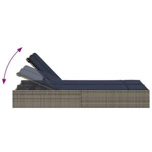 Tumbona Doble para Patio en Azul Marino y Gris - Product Image 6