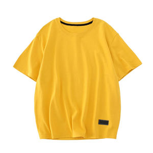 Mens <b>Peach</b> Crew Neck Short Sleeve Cotton Casual Summer Fashion Plain <b>Top</b> Custom Logo OEM ODM Wholesale Apparel - Product Image 3