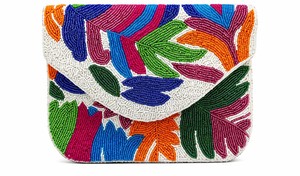 <b>Colorful</b> Beaded Clutch Bag | Handmade Floral <b>Envelope</b> Purse | Statement Evening Handbag| Handmade Multicolor Statement Bag - Product Image 2