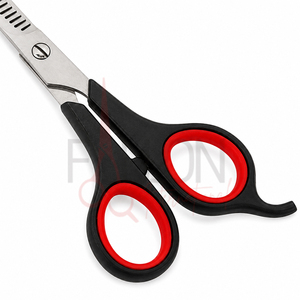 Black Red <b>Handle</b> Hair Thinning Scissors Professional Texturizing <b>Shears</b> Stainless Steel Barber Salon Scissors - Product Image 4