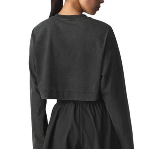 Sudadera Corta para Mujer, Manga Larga, Informal, para Gimnasio, Holgada, Ropa Deportiva, Logotipo Personalizado, OEM, Venta al Por Mayor - Product Image 5