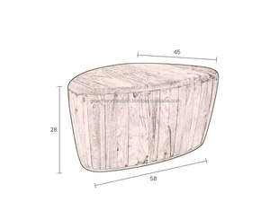 Mesa de centro redonda de madera maciza asequible, mesa auxiliar moderna de madera para sala de estar, mesa de centro de madera rústica, muebles de madera natural - Product Image 6