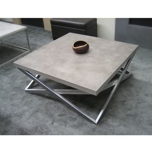 Meubles de salon de style moderne, table d'appoint en métal moderne avec pieds en métal argenté ronds - Product Image 6