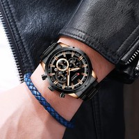 Jam Tangan Pria Mewah Curren 8355 Quartz Movement Tali Baja Tahan Karat Kronograf Bercahaya Tahan Air Tanggal Bisnis